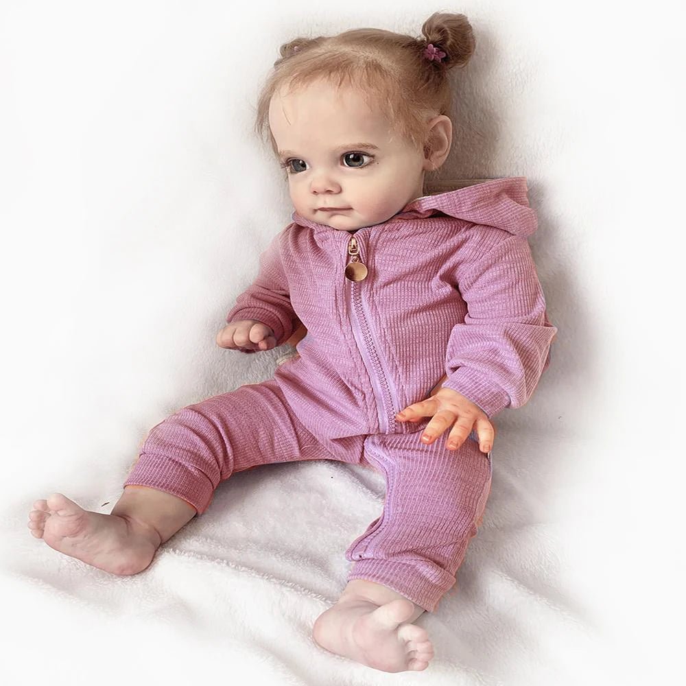 58cm Maggi Reborn Baby Doll - Handmade, Silicone, Root Hair