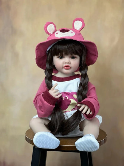 55 CM Reborn Doll - Realistic Silicone Newborn Girl, Toddler Toy Gift