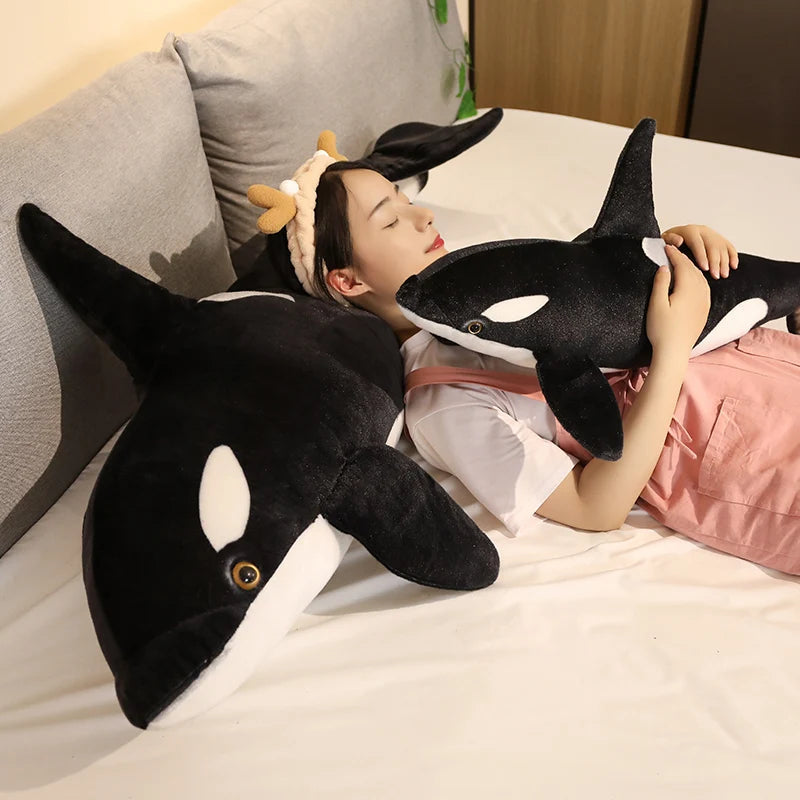 Lifelike Orca Whale Plush (50–130 cm) – Soft Stuffed Toy