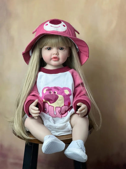 55 CM Reborn Doll - Realistic Silicone Newborn Girl, Toddler Toy Gift