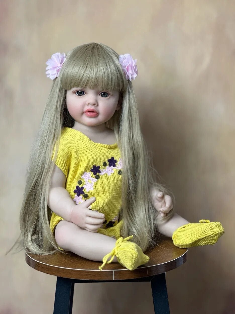55 CM Reborn Doll - Realistic Silicone Newborn Girl, Toddler Toy Gift