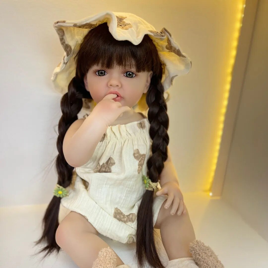 55 CM Reborn Doll - Realistic Silicone Newborn Girl, Toddler Toy Gift