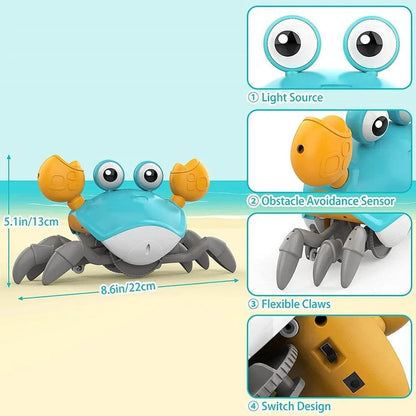 Rechargeable Crawling Crab Toy for Babies - Tummy Time Fun