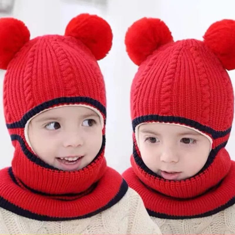 Warm Acrylic Baby Hat & Scarf Set - 2-5 Years, Ear Protection