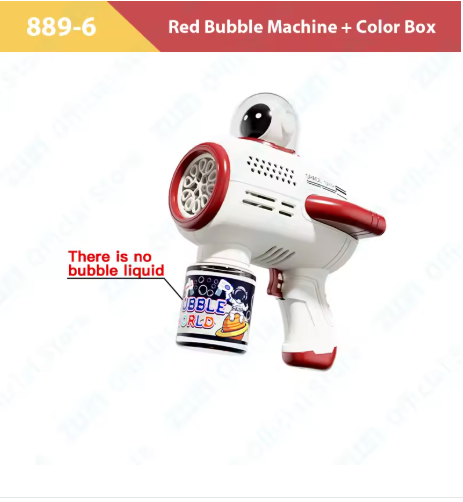Astronaut Bubble Gun Machine – 5000+ Bubbles/Min, LED, Leak-Proof