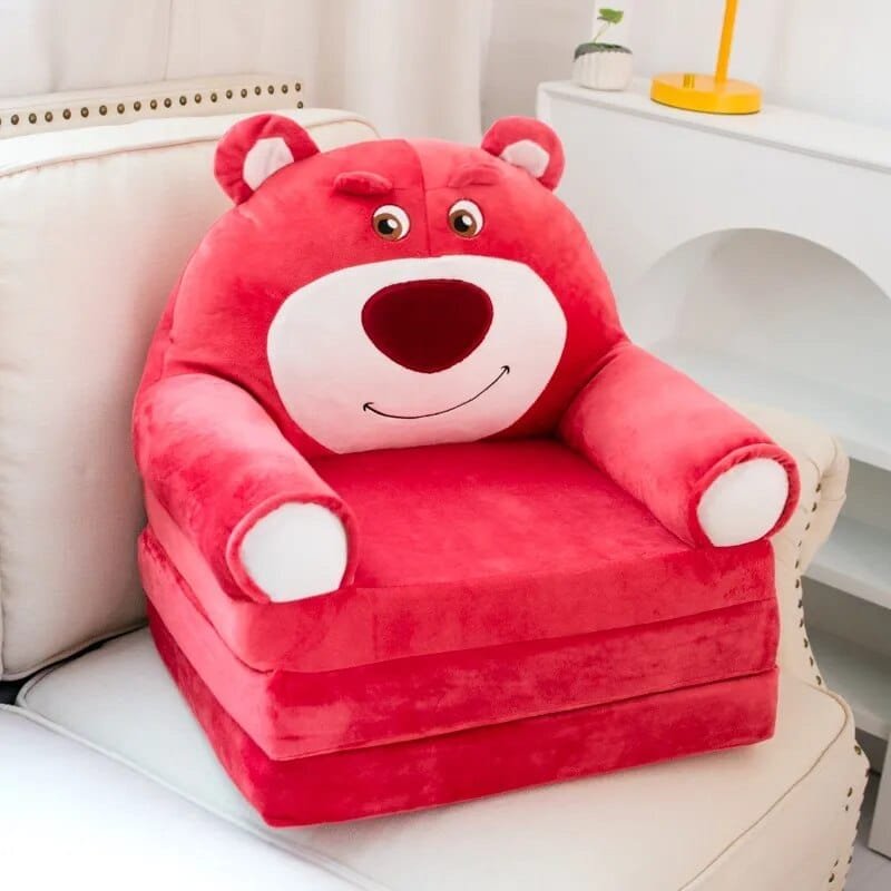Plush Stuffed Animal Baby Support Seat - Soft Sofa for Learning to Sit