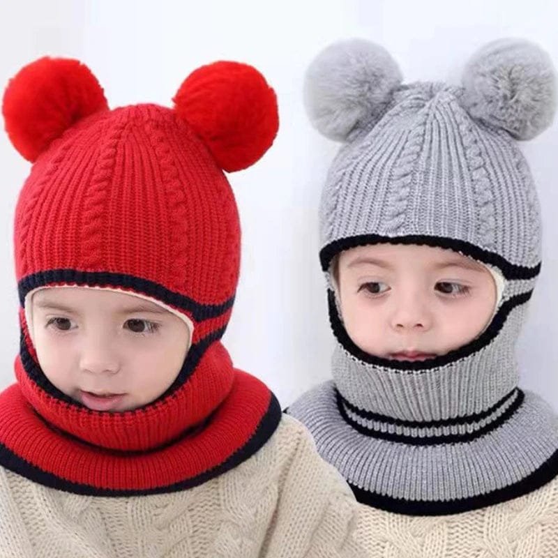 Warm Acrylic Baby Hat & Scarf Set - 2-5 Years, Ear Protection