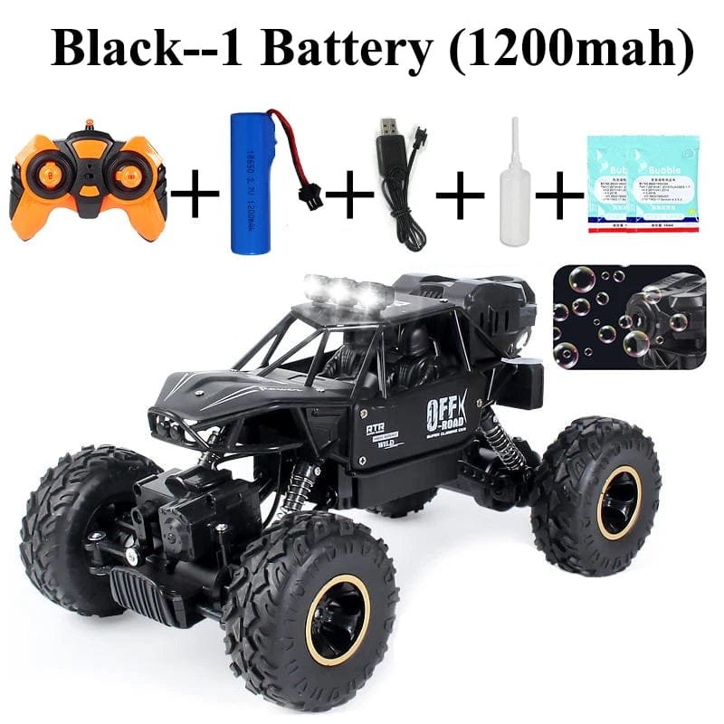 Paisible 4WD RC Car with Bubble Machine - Rock Crawler Toy