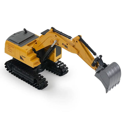 1/20 RC Excavator Bulldozer, 6CH, Light & Music, Kids Toy Truck