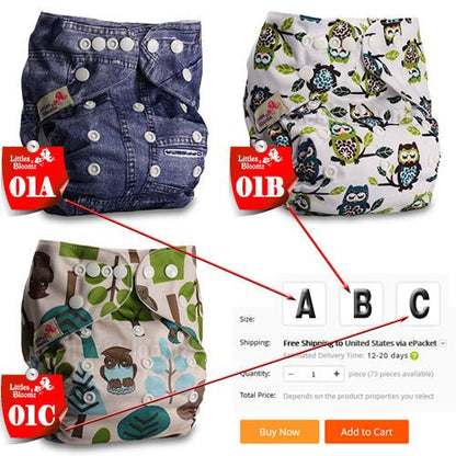 Baby Washable Reusable Cloth Pocket Nappy Diaper