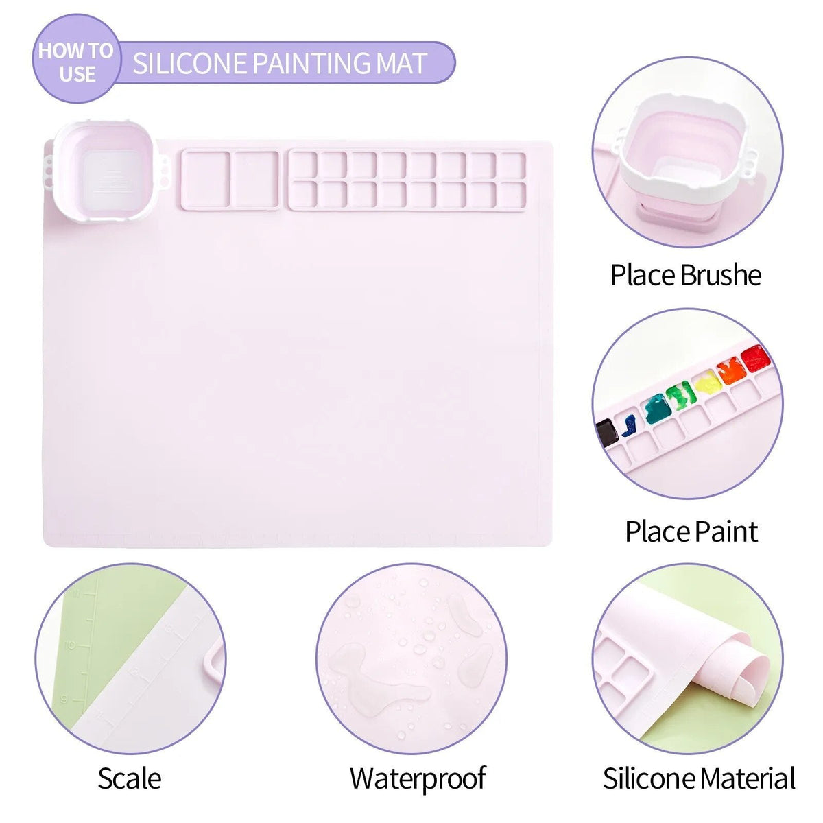 Kids' Silicone Drawing Pad with Suction Cup - Reusable Art Mat