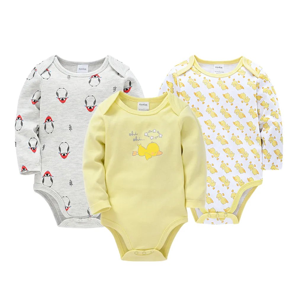 Kavkas 6PC Long Sleeve Bodysuits - 100% Cotton, 0-12M