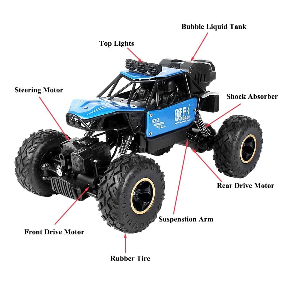 Paisible 4WD RC Car with Bubble Machine - Rock Crawler Toy