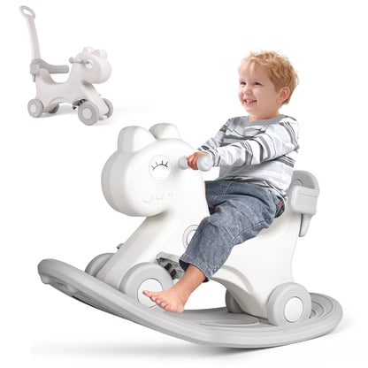 Rocking Horse Ride-On with Safety Push Handle (33.5")
