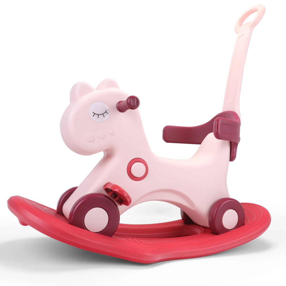 Rocking Horse Ride-On with Safety Push Handle (33.5")