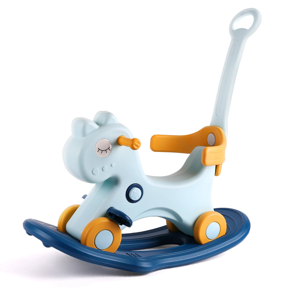 Rocking Horse Ride-On with Safety Push Handle (33.5")