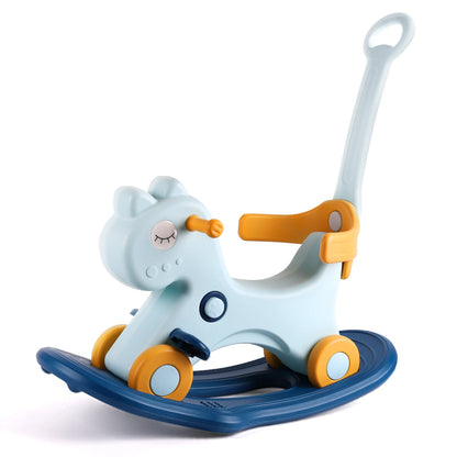 Rocking Horse Ride-On with Safety Push Handle (33.5")