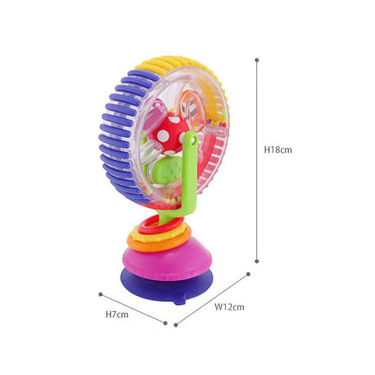 Three-Color Rotating Ferris Wheel Baby Rattle with Suction Cup