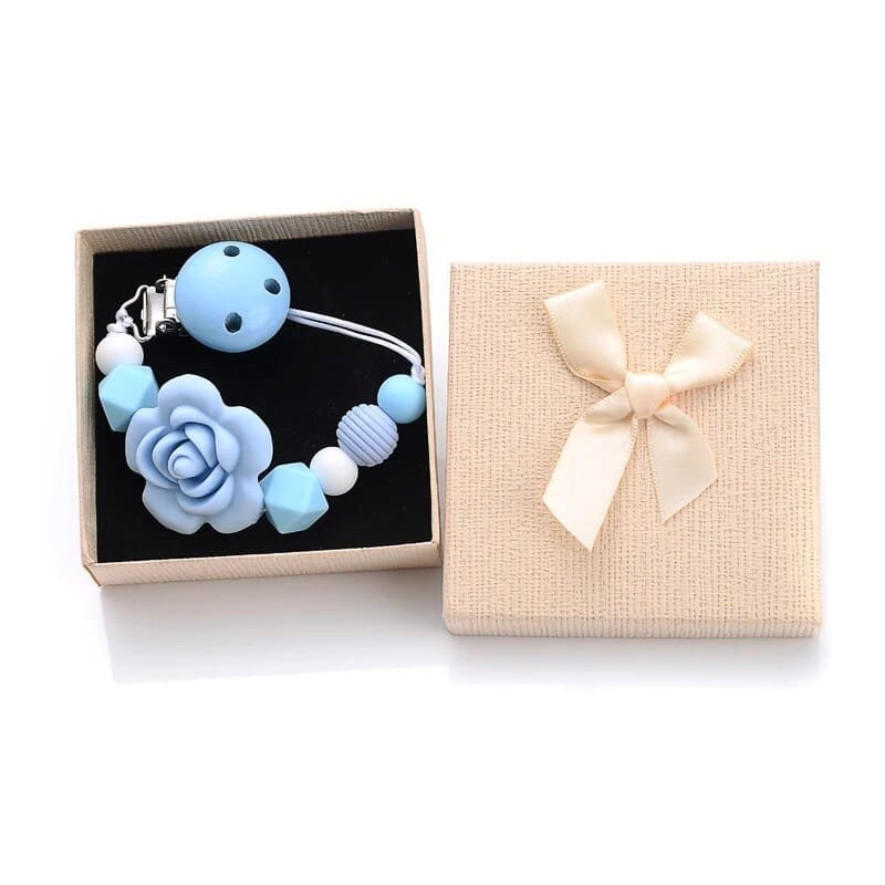 Personalized Baby Pacifier Clips with Name - Silicone Beaded Chain