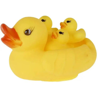 4pcs Rubber Duck Family Set - Squeaky Bathtub Toys for Kids