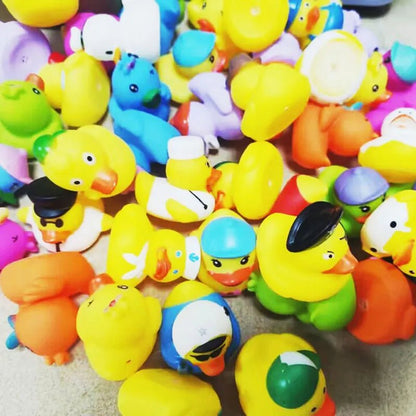 5-100Pcs Rubber Ducks Set - Squeaky Bath Toys for Kids