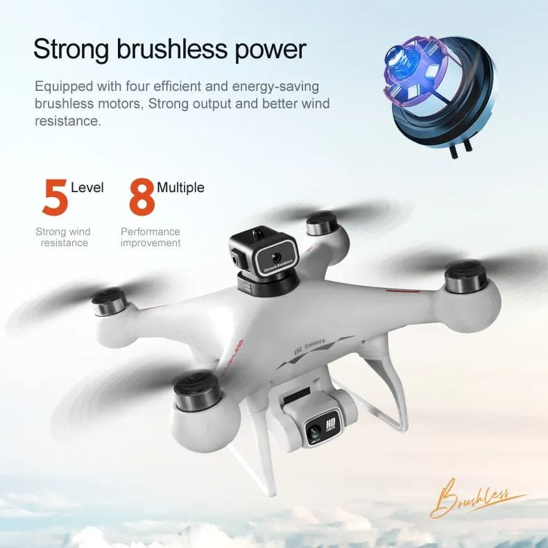 S116 8K Drone - Brushless Motor, Obstacle Avoidance, Dual Cam, 50x Zoom Quadcopter
