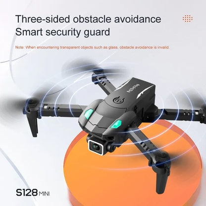 S128 Mini Drone - 4K HD Cam, 3-Sided Obstacle Avoidance, Foldable Quadcopter