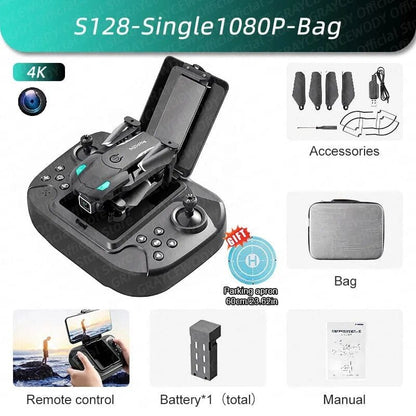 S128 Mini Drone - 4K HD Cam, 3-Sided Obstacle Avoidance, Foldable Quadcopter