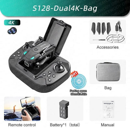 S128 Mini Drone - 4K HD Cam, 3-Sided Obstacle Avoidance, Foldable Quadcopter