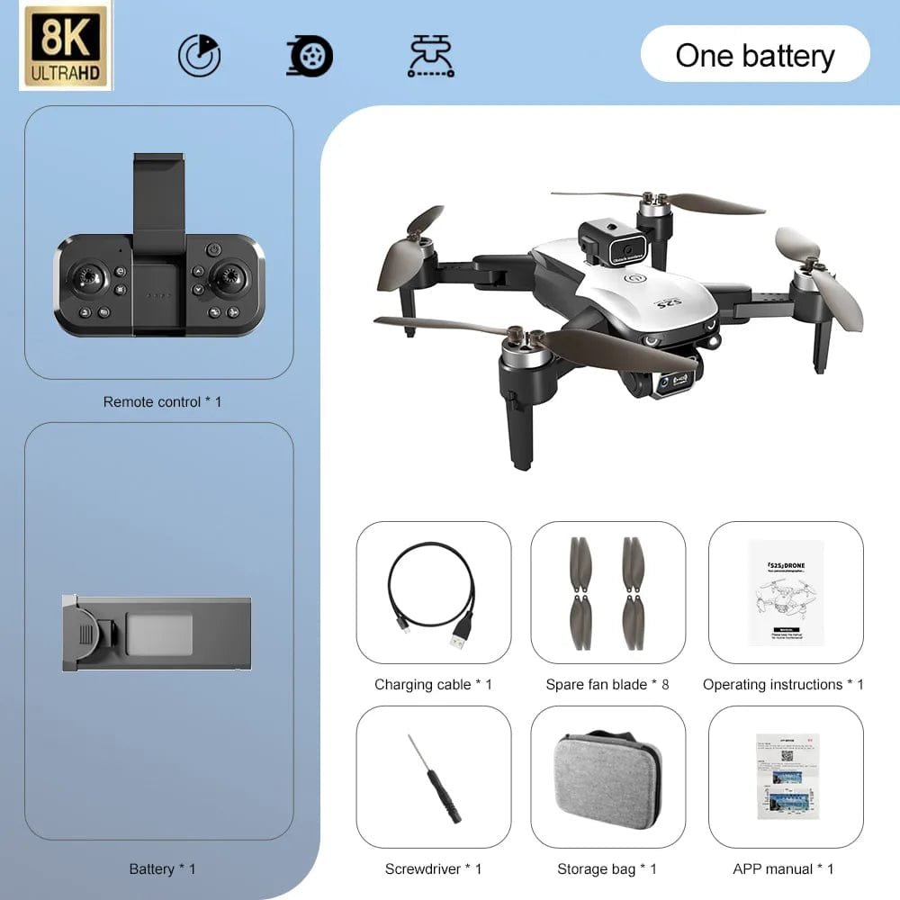 New S2S Mini Drone Prof. 8K Camera - Obstacle Avoidance Quadcopter - 25Min Flight