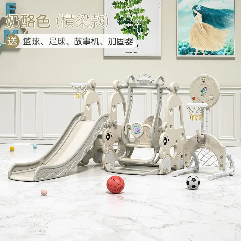 TQH 3-in-1 Indoor Slide & Swing for Toddlers