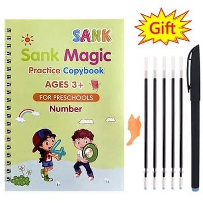 Sank French Magic Practice Book: Learn Letters, Numbers & Drawing for Kids