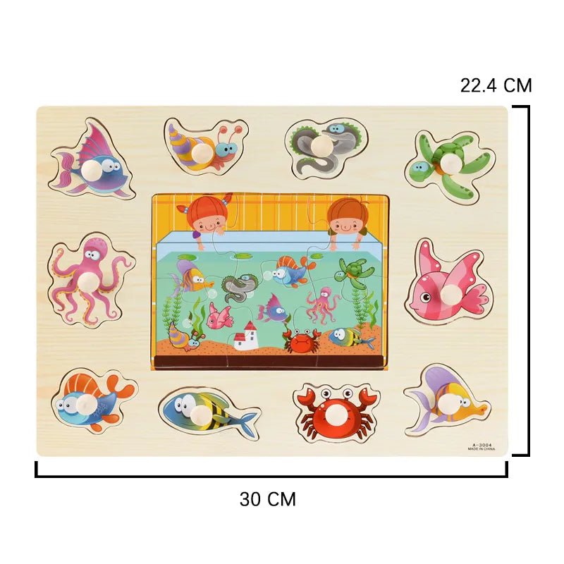 Montessori Wooden Puzzle Boards - 3D Jigsaw for Kids