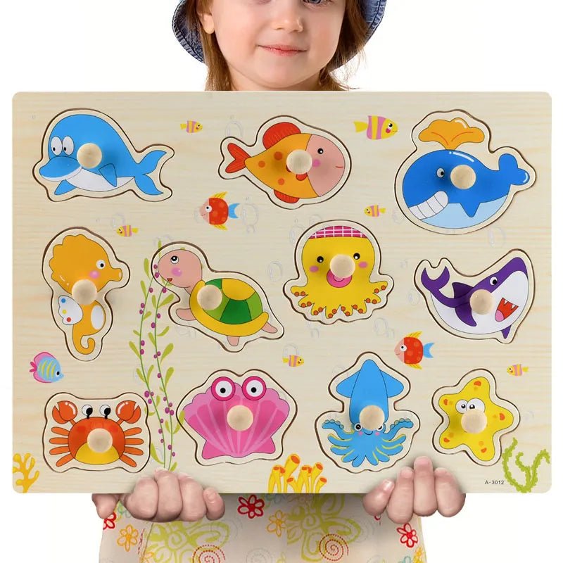 Montessori Wooden Puzzle Boards - 3D Jigsaw for Kids