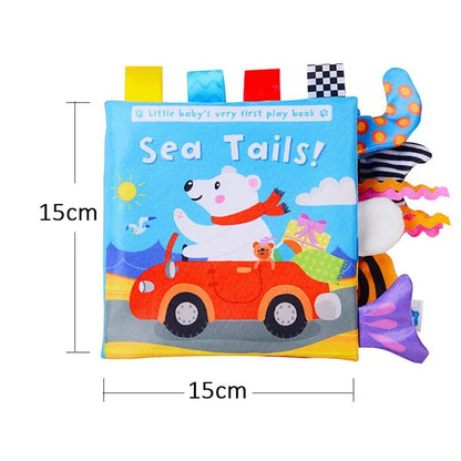 Cartoon Animal Tail Cloth Book: Educational Toy for Babies 0-12 Months