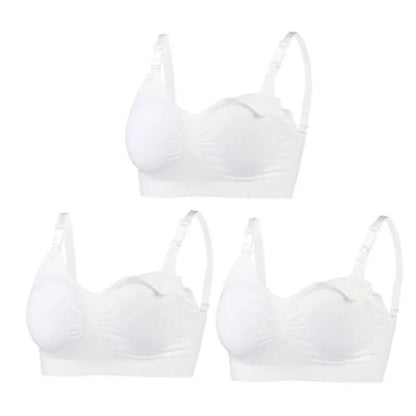 3pc Maternity Nursing Bra Set - Seamless, Breathable Cotton