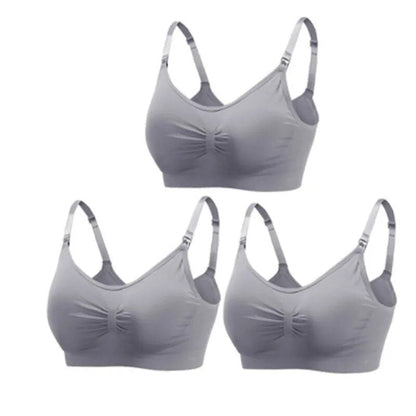 3pc Maternity Nursing Bra Set - Seamless, Breathable Cotton