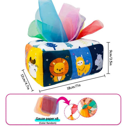 Montessori Magic Tissue Box - Sensory Toy for Babies 6-12 Months