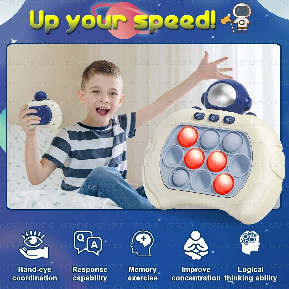 Electronic Pop Game Console - Light Up Bubble Fidget Toy