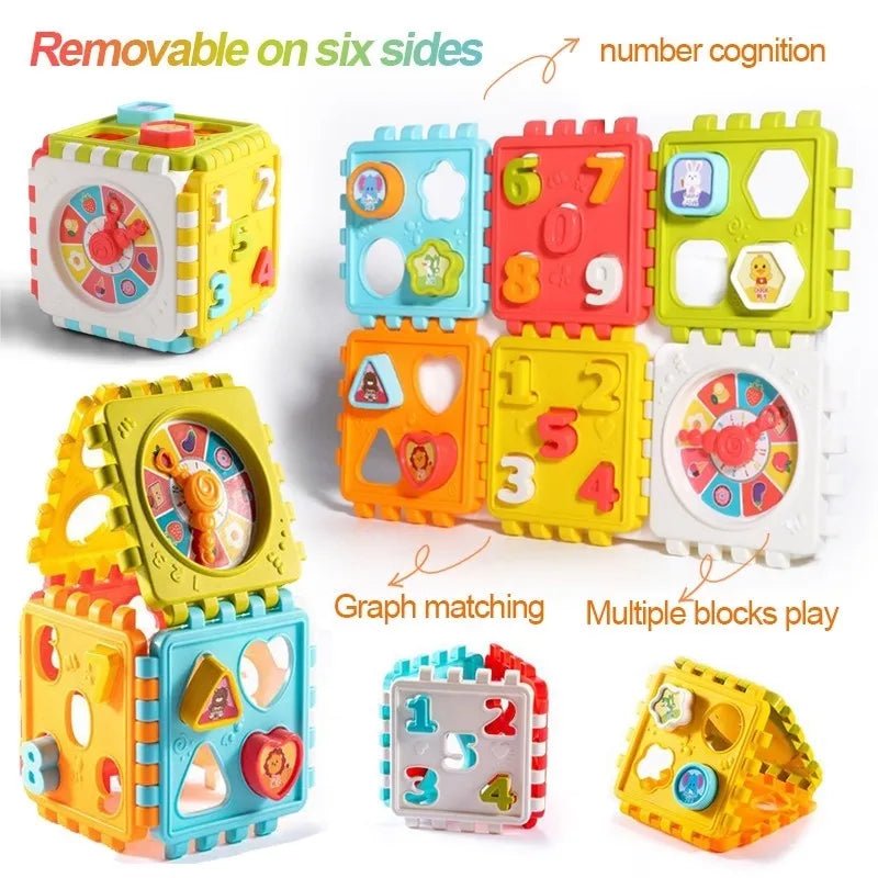 Hexahedron Shape Matching Puzzle Block - Number & Graphic for Baby