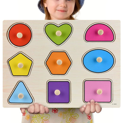 Montessori Wooden Puzzle Boards - 3D Jigsaw for Kids