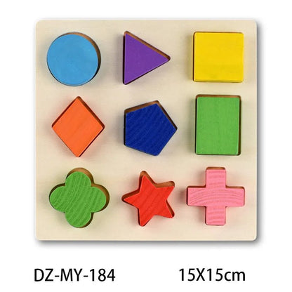 Montessori Wooden Puzzle Boards - 3D Jigsaw for Kids