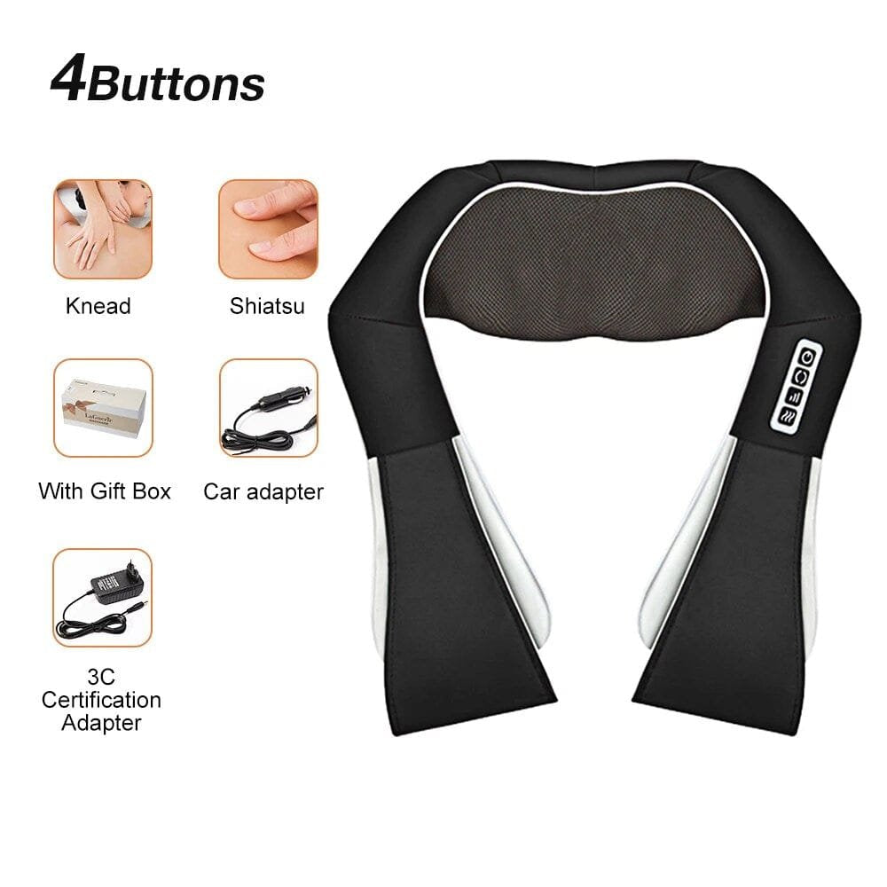 U-Shape Shiatsu Massager with Heat - 4D Kneading for Neck & Back