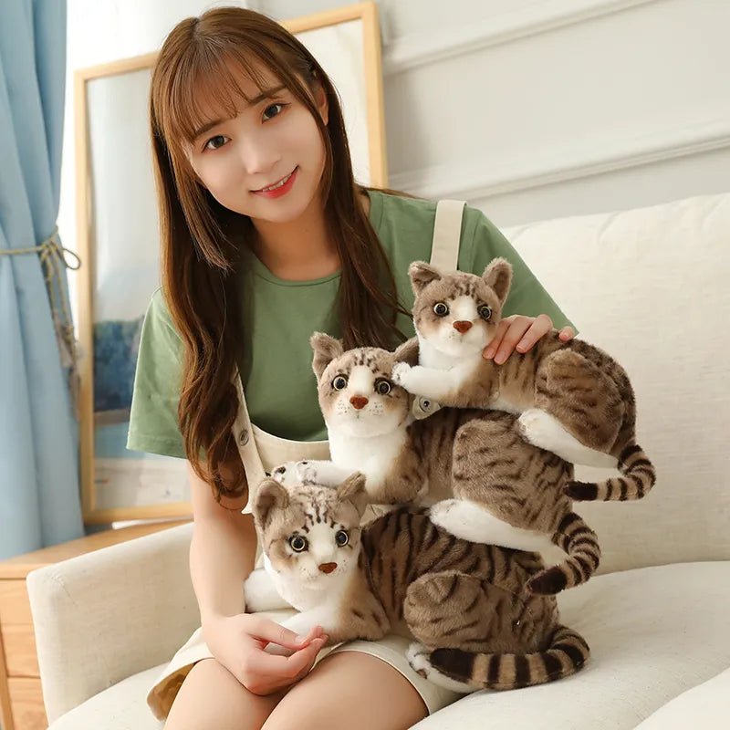 Lifelike Siamese & American Shorthair Plush Cats - Gift