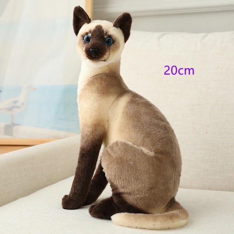 Lifelike Siamese & American Shorthair Plush Cats - Gift