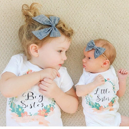 Little & Big Sister Match Jumpsuit Romper and T Shirt Family Outfits