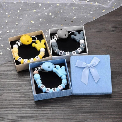 Personalized Baby Pacifier Clips with Name - Silicone Beaded Chain