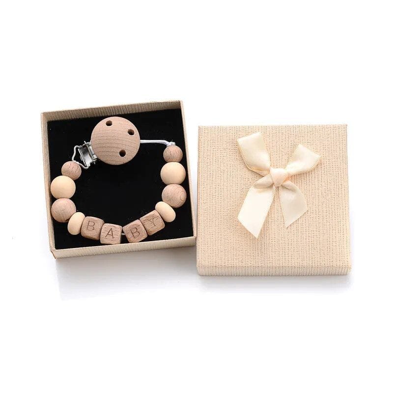 Personalized Baby Pacifier Clips with Name - Silicone Beaded Chain
