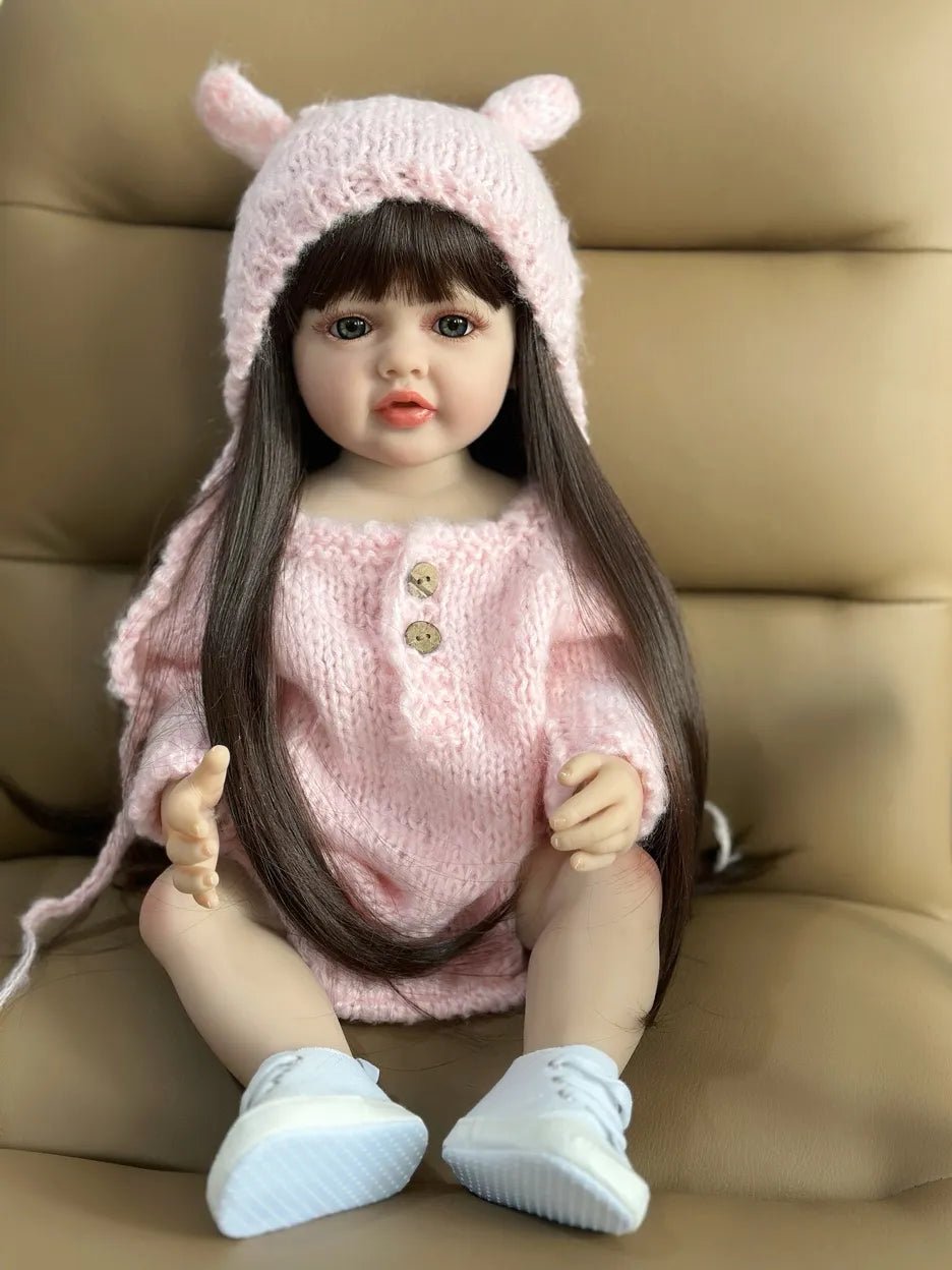 55 CM Reborn Doll - Realistic Silicone Newborn Girl, Toddler Toy Gift