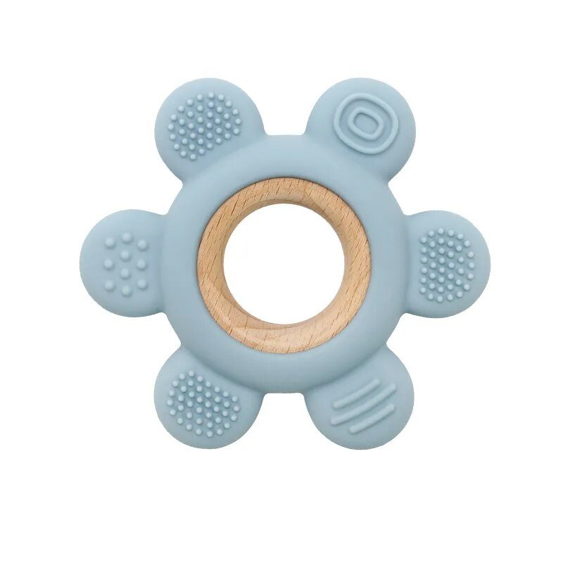 Let's Make Rudder-Shape Silicone & Wooden Teether Toy